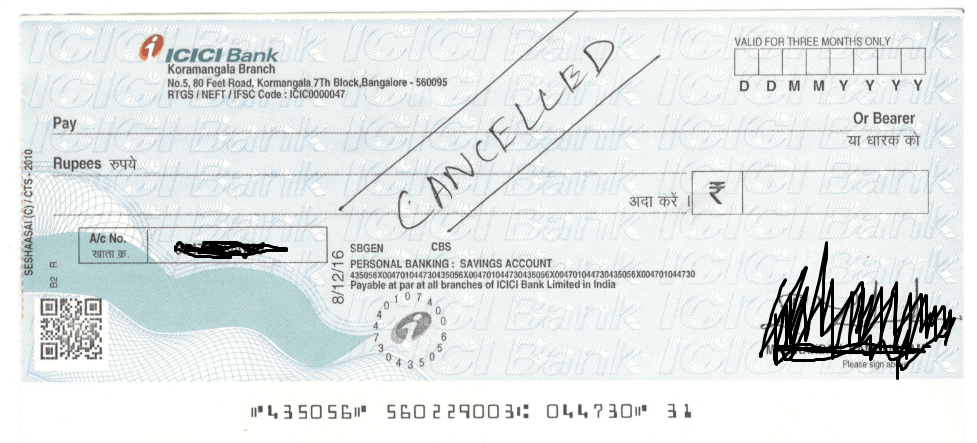 How to Sign a Cancelled Cheque